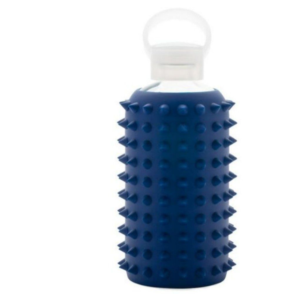 BKR SPIKED LIMITED SOLD OUT 16oz  Glass + silicone water bottle blue spiked NWT